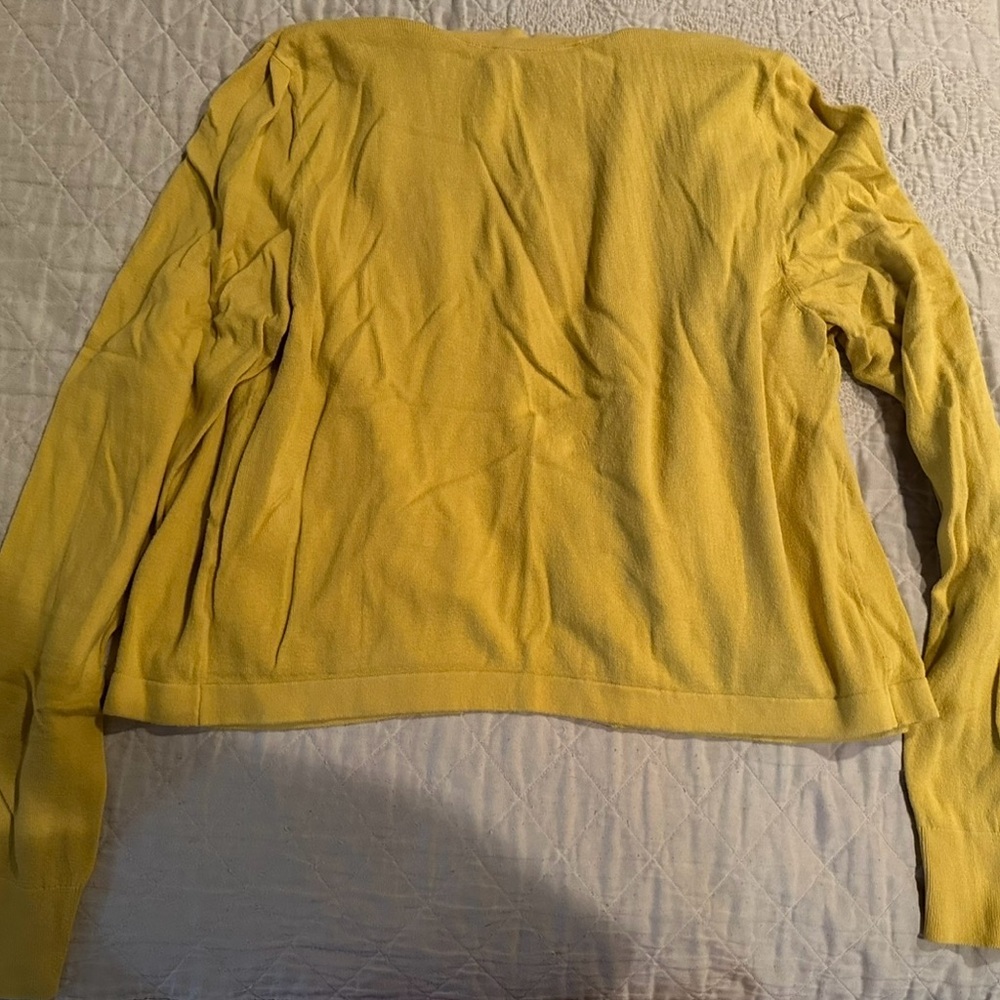 Yellow Women's Anthropologie Cardigan with pockets- size-medium/large - Picture 12 of 14
